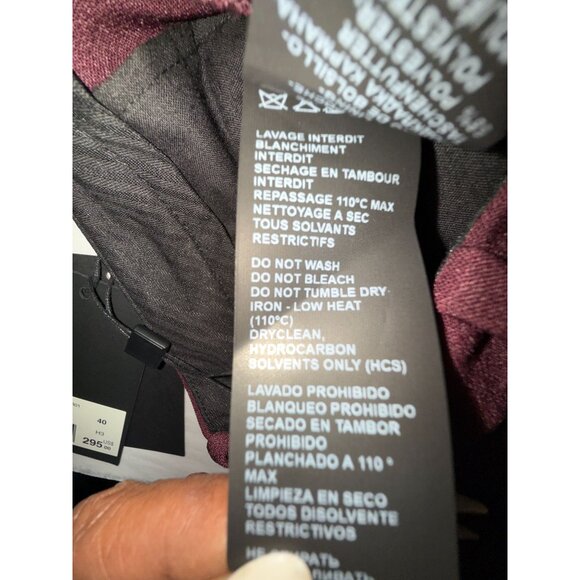 The Kooples Womens Burgundy Tailored Pants Trouser Straight Leg Career - Picture 15 of 16